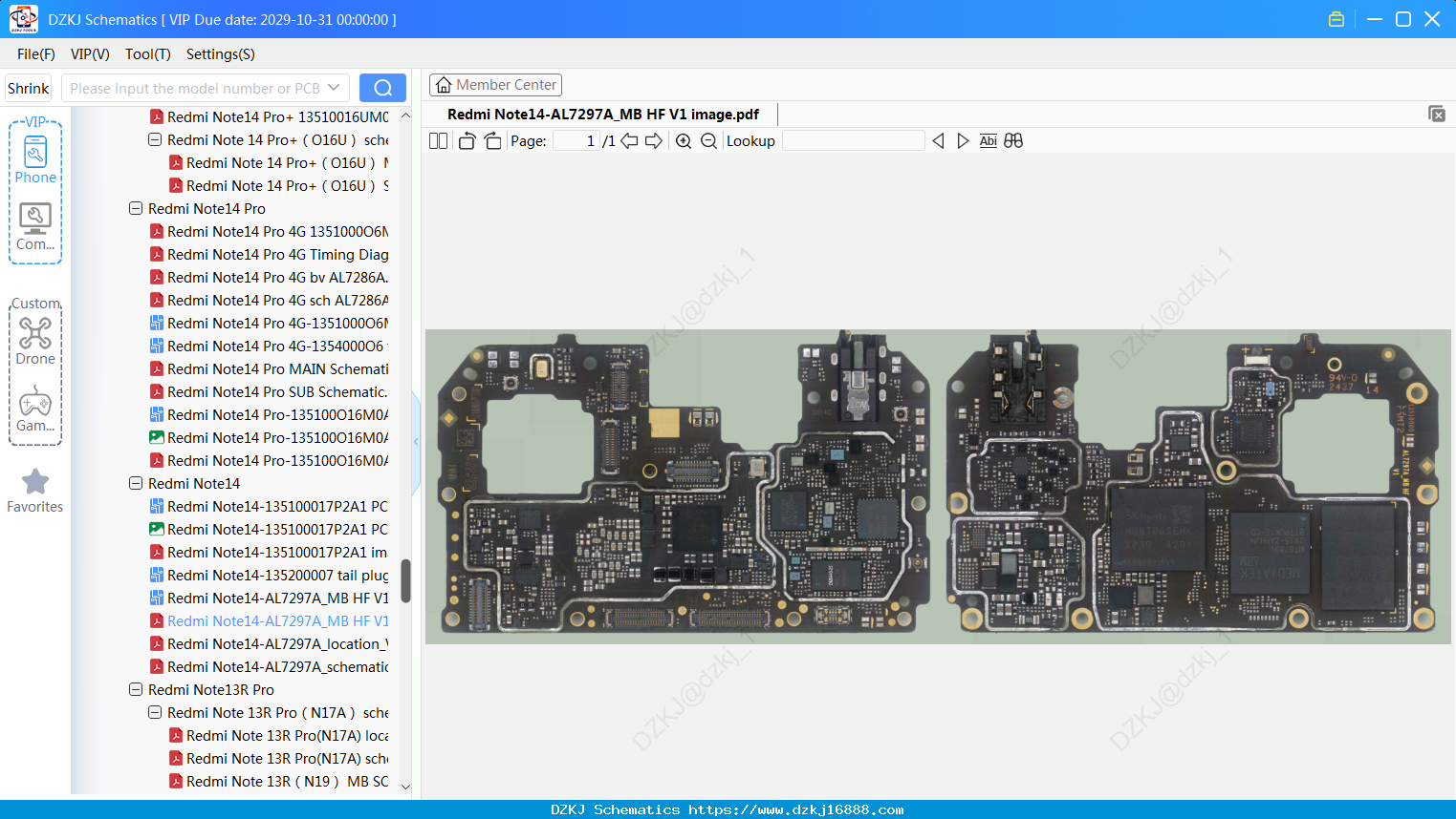 Redmi Note14-AL7297A_MB HF V1 Image